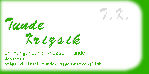tunde krizsik business card